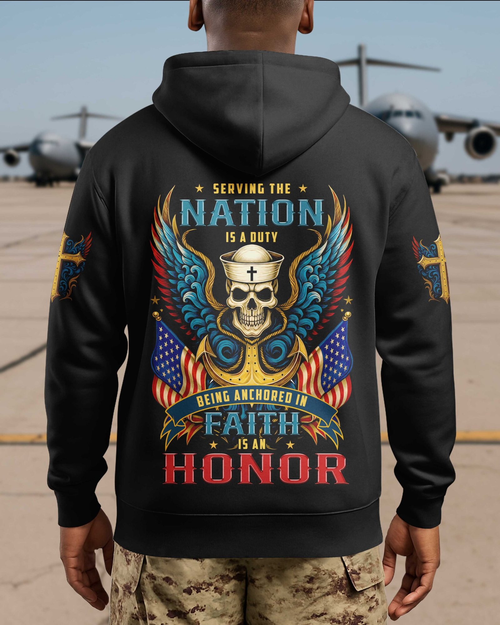 Serving The Nation Is A Duty Being Anchored In Faith Is An Honor T-Shirt - Image 9