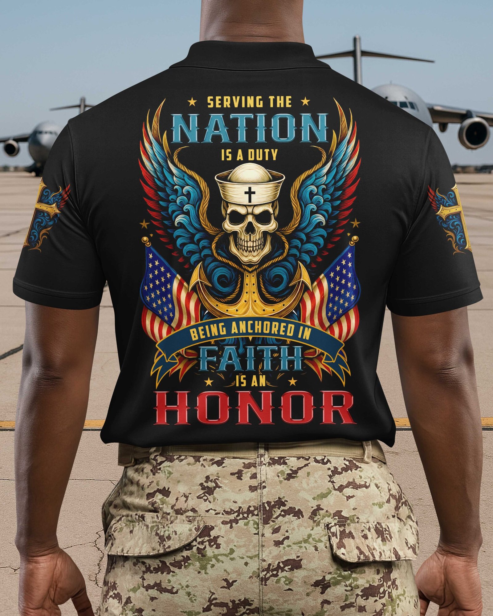 Serving The Nation Is A Duty Being Anchored In Faith Is An Honor T-Shirt - Image 7